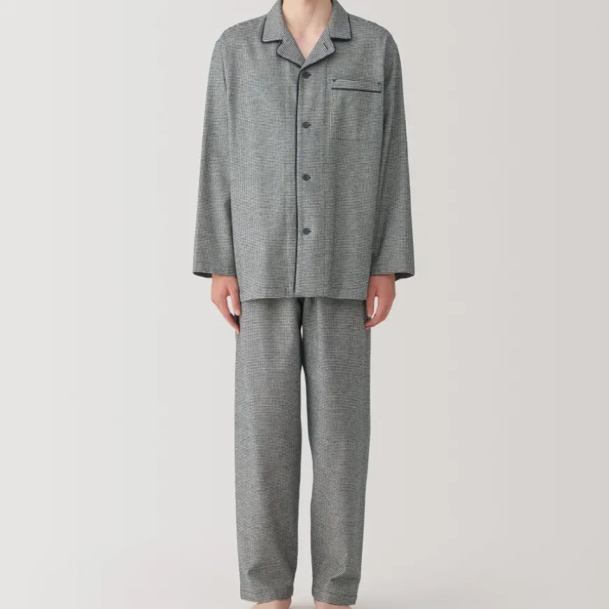 Men's Side Seamless Flannel Pajamas