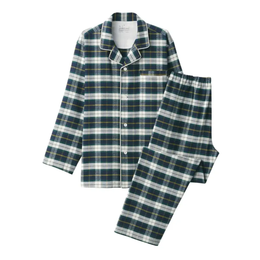 Men's Side Seamless Flannel Pajamas