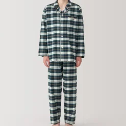 Men's Side Seamless Flannel Pajamas