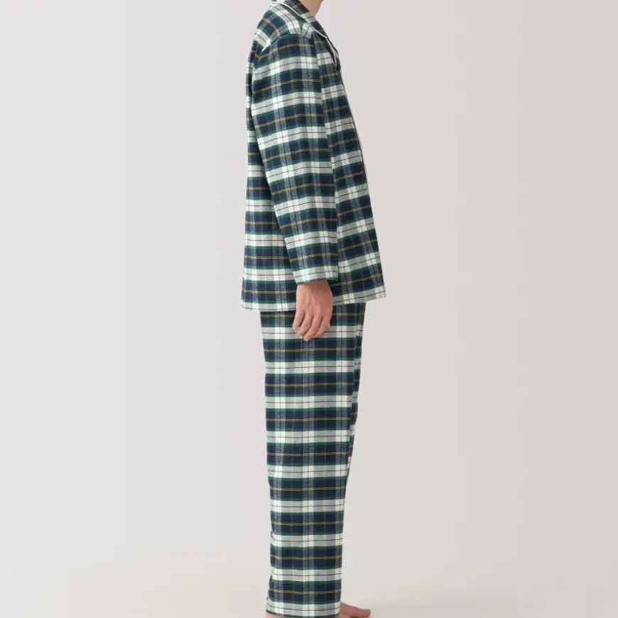 Men's Side Seamless Flannel Pajamas