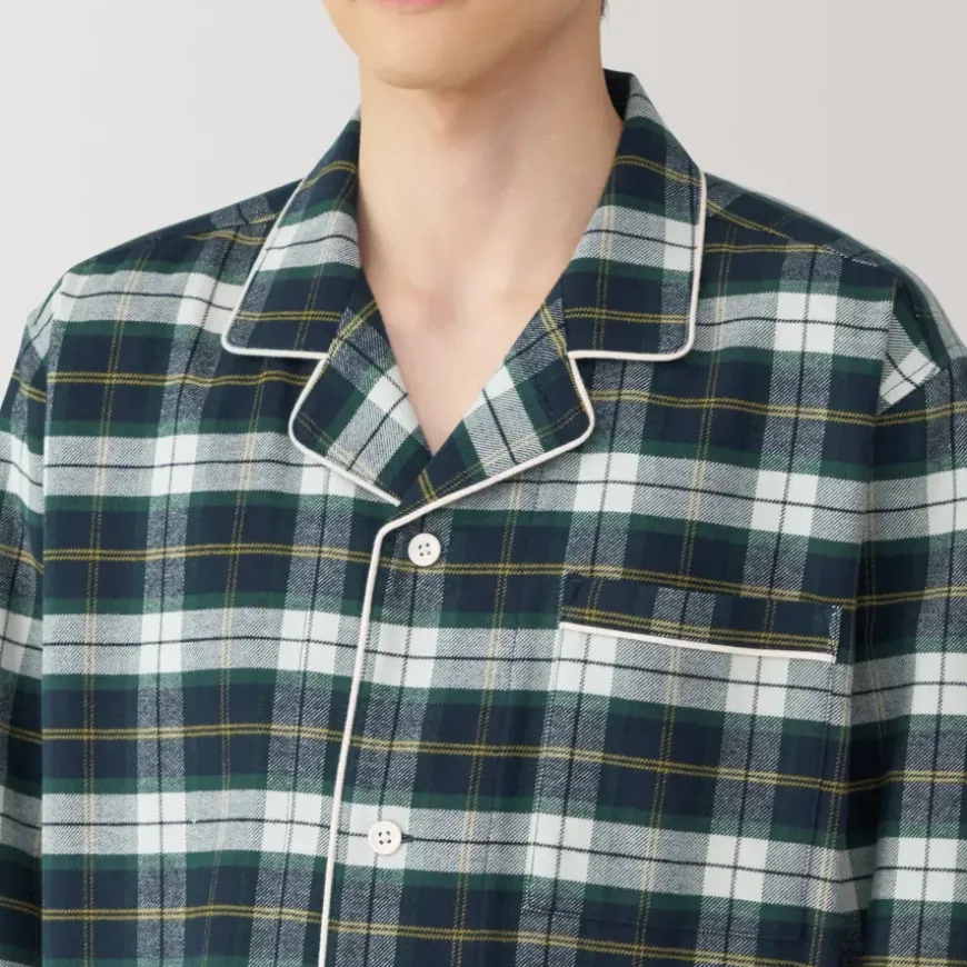 Men's Side Seamless Flannel Pajamas
