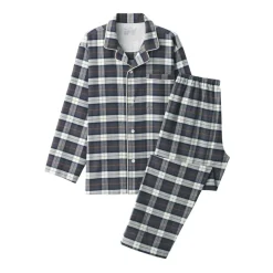 Men's Side Seamless Flannel Pajamas