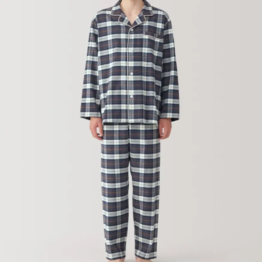Men's Side Seamless Flannel Pajamas