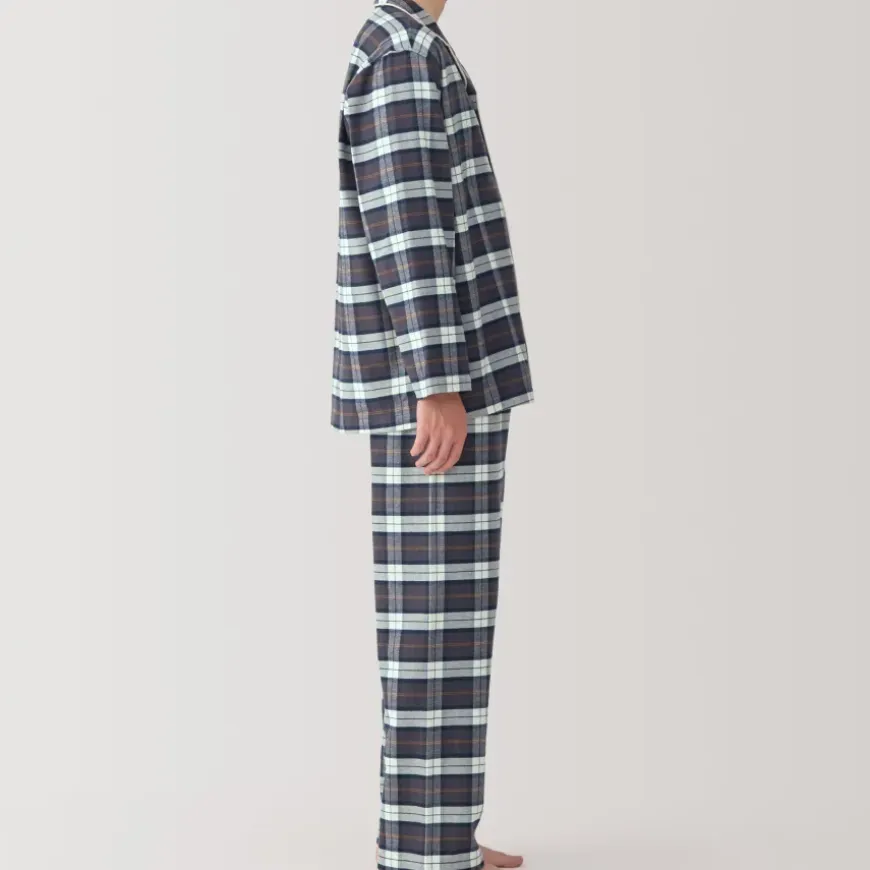 Men's Side Seamless Flannel Pajamas