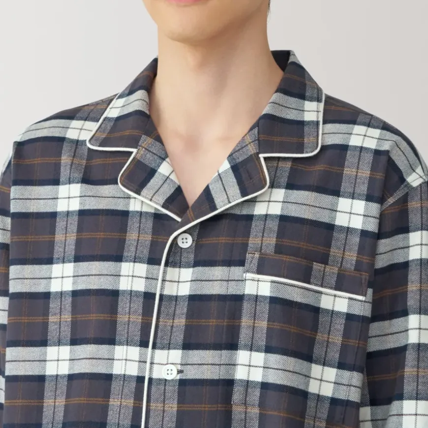 Men's Side Seamless Flannel Pajamas