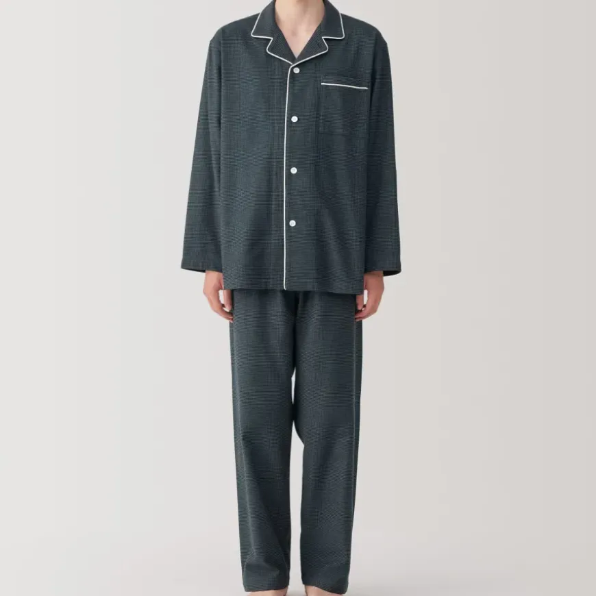 Men's Side Seamless Flannel Pajamas