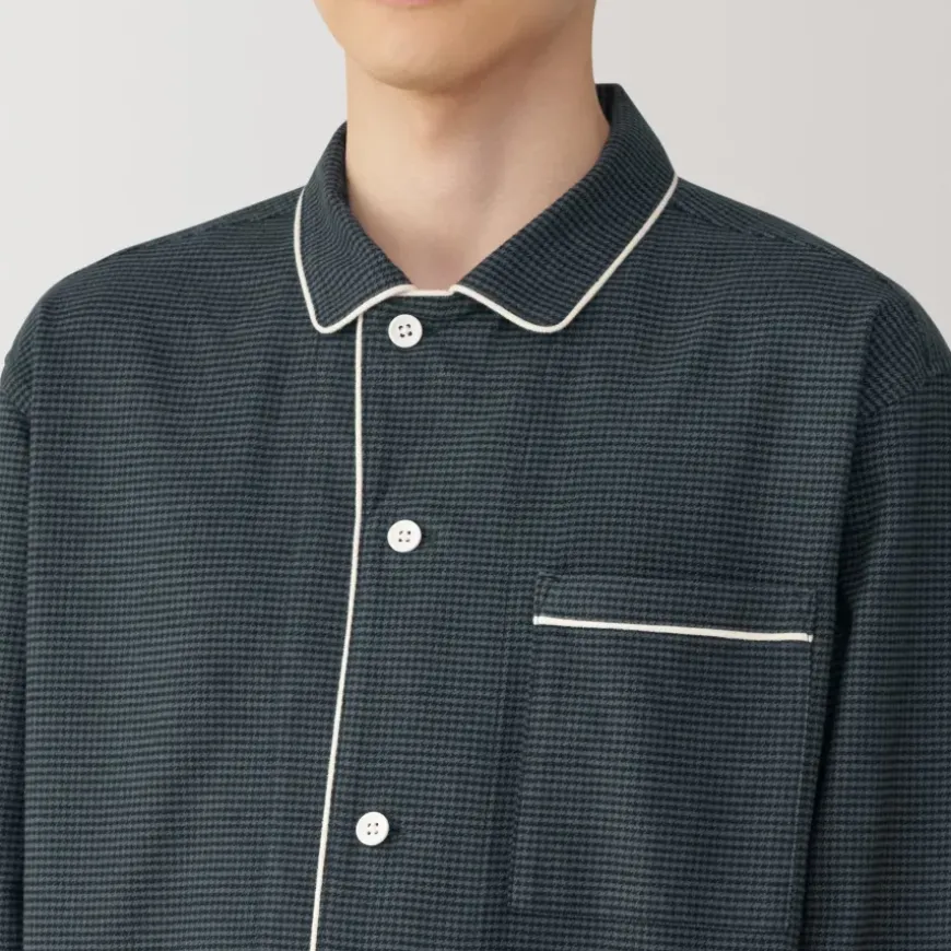 Men's Side Seamless Flannel Pajamas