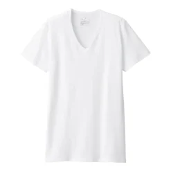 Men's Side Seamless Ribbed V Neck Short Sleeve T-Shirt
