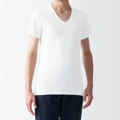 Men's Side Seamless Ribbed V Neck Short Sleeve T-Shirt