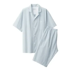 Men's Side Seamless Seersucker Short Sleeve Pajamas