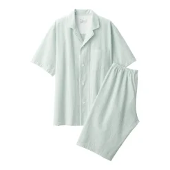 Men's Side Seamless Seersucker Short Sleeve Pajamas