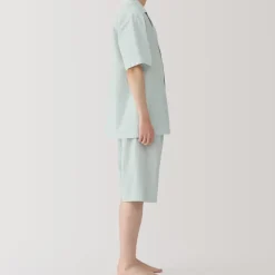 Men's Side Seamless Seersucker Short Sleeve Pajamas