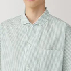 Men's Side Seamless Seersucker Short Sleeve Pajamas