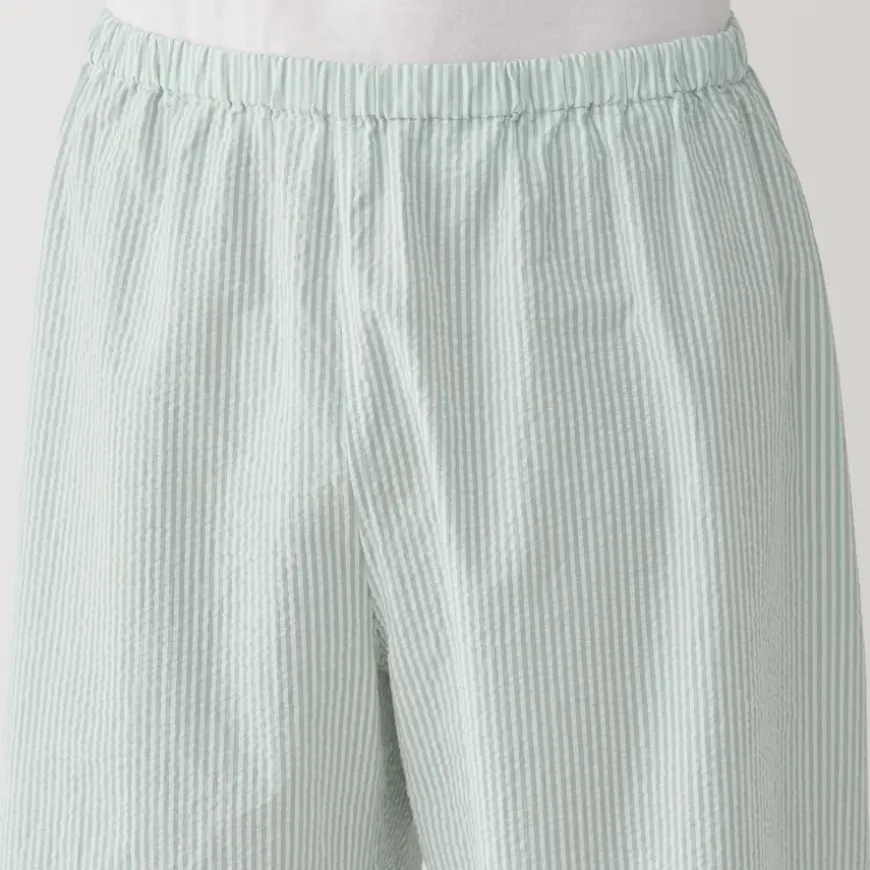 Men's Side Seamless Seersucker Short Sleeve Pajamas