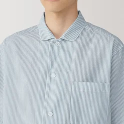 Men's Side Seamless Seersucker Short Sleeve Pajamas
