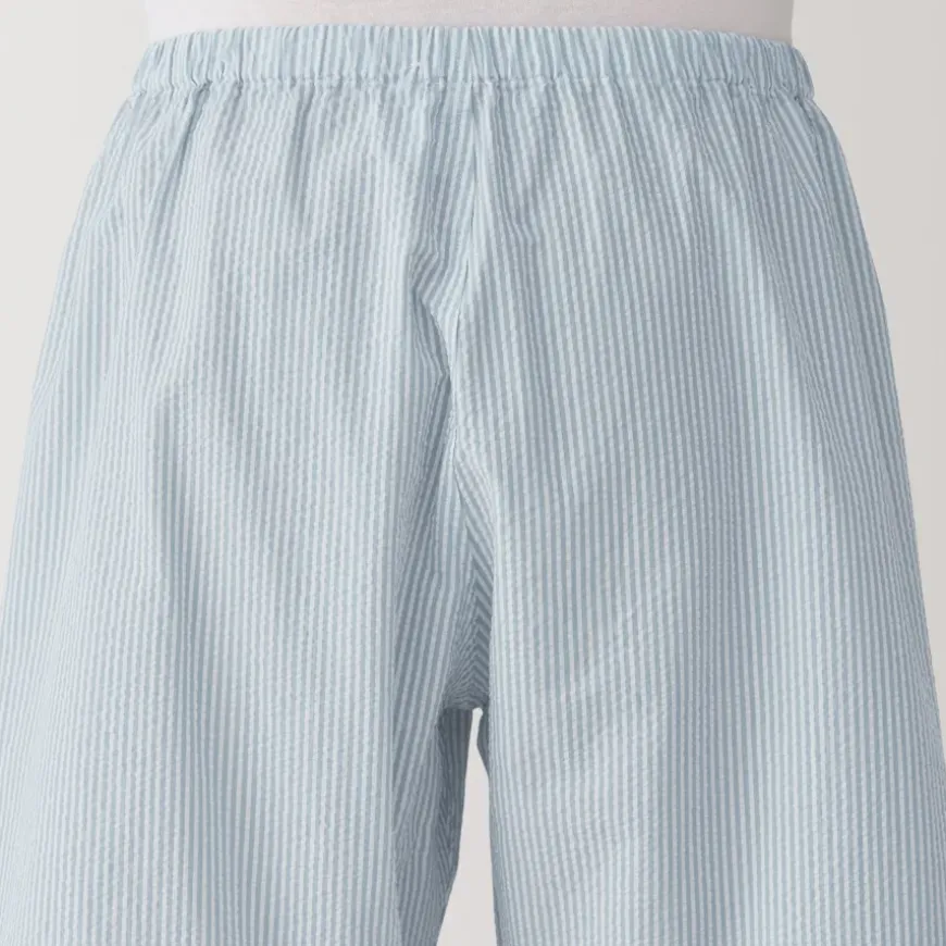 Men's Side Seamless Seersucker Short Sleeve Pajamas