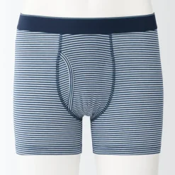 Men's Smooth Front Open Striped Boxer Brief