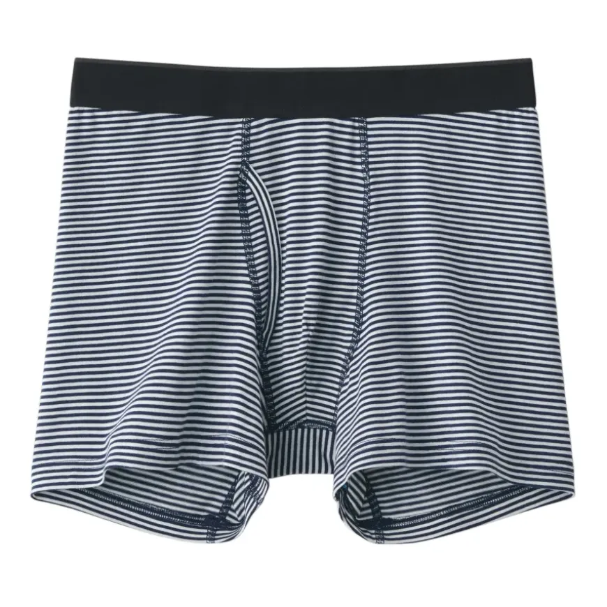 Men's Smooth Front Open Striped Boxer Brief