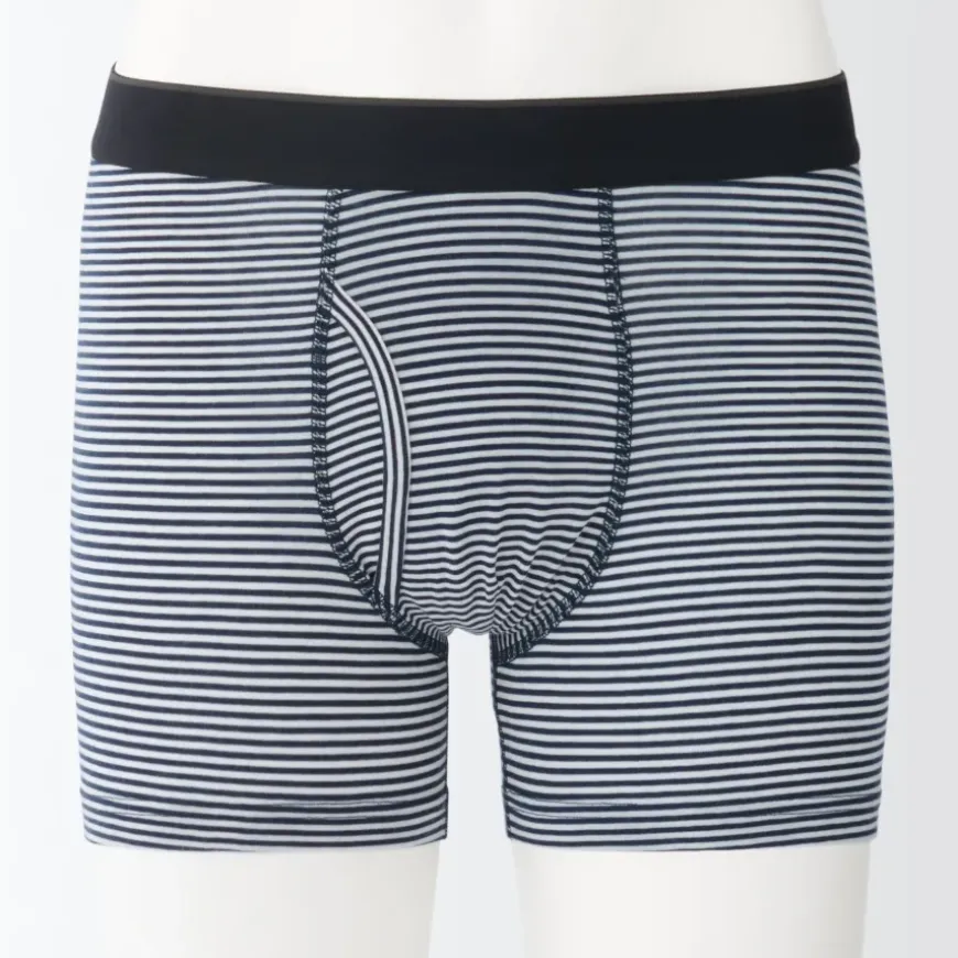Men's Smooth Front Open Striped Boxer Brief