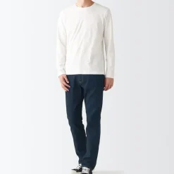 Men's Stretch Denim Slim Pants Dark Navy (L 30inch / 76cm)
