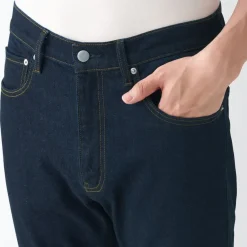 Men's Stretch Denim Slim Pants Dark Navy (L 30inch / 76cm)