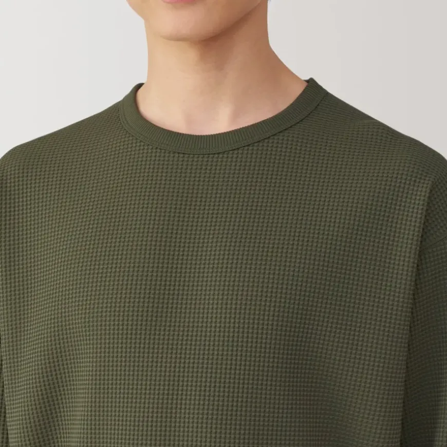 Men's UV Protection Quick Dry Waffle Long Sleeve T-Shirt