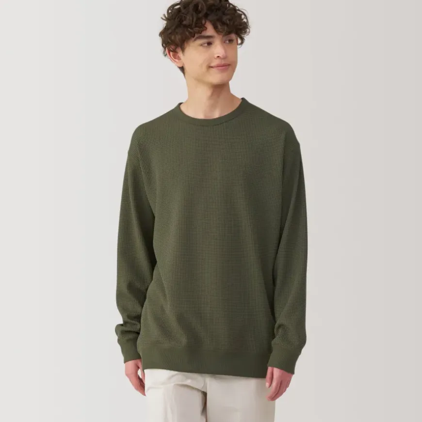 Men's UV Protection Quick Dry Waffle Long Sleeve T-Shirt