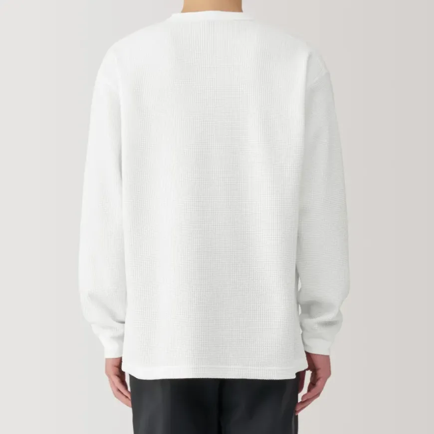 Men's UV Protection Waffle Henley Long-Sleeve T-Shirt