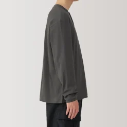 Men's Waffle Henley Neck Long Sleeve T-Shirt