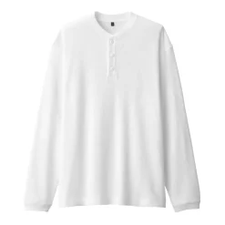 Men's Waffle Henley Neck Long Sleeve T-Shirt