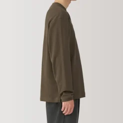 Men's Waffle Henley Neck Long Sleeve T-Shirt
