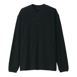 Men's Waffle Henley Neck Long Sleeve T-Shirt