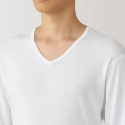 Men's Warm Cotton V-Neck Long Sleeve T-Shirt