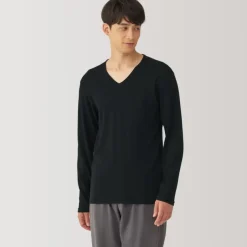 Men's Warm Cotton V-Neck Long Sleeve T-Shirt