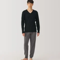 Men's Warm Cotton V-Neck Long Sleeve T-Shirt