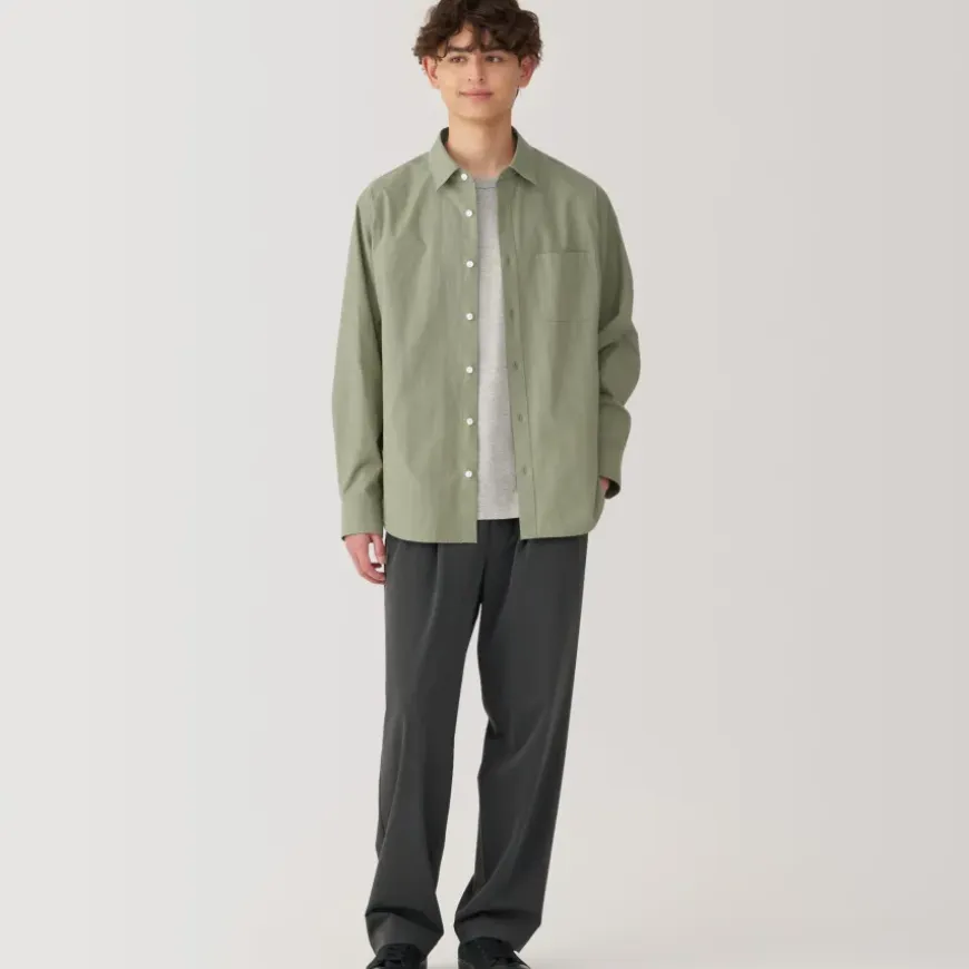 Men's Washed Broadcloth Long Sleeve Shirt