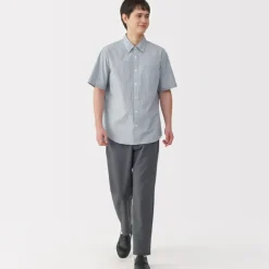 Men's Washed Broadcloth Short Sleeve Striped Shirt