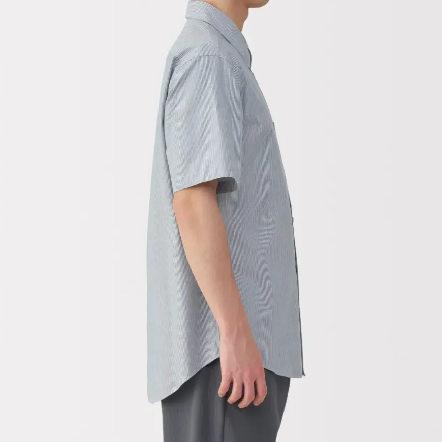 Men's Washed Broadcloth Short Sleeve Striped Shirt