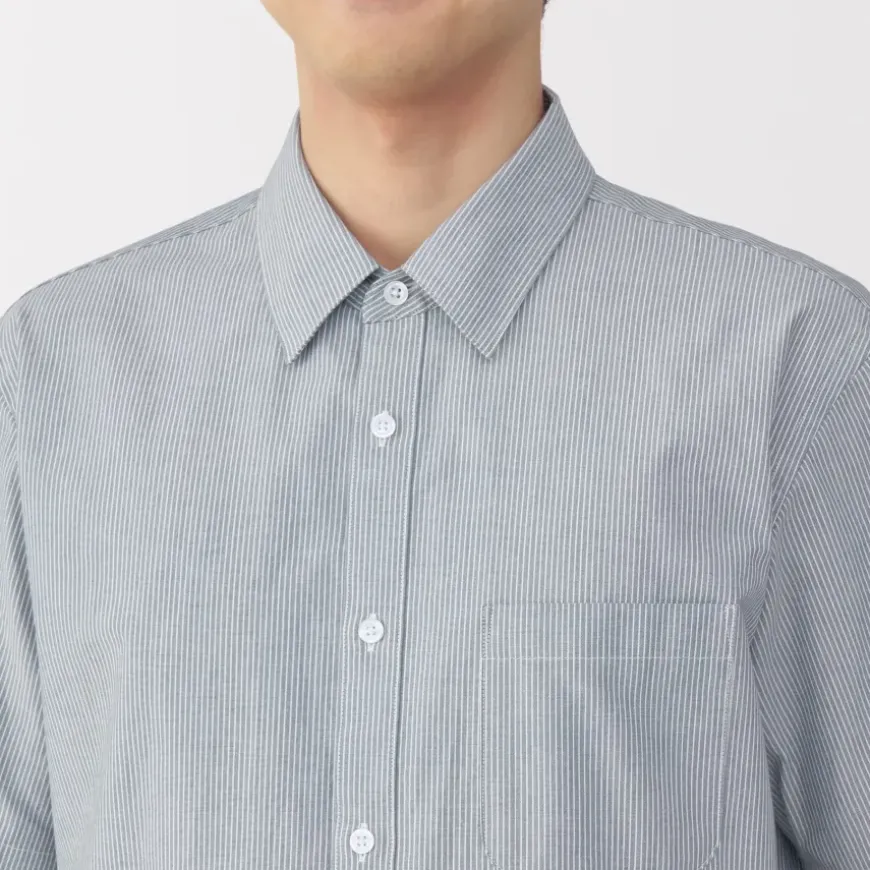 Men's Washed Broadcloth Short Sleeve Striped Shirt