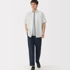 Men's Washed Broadcloth Short Sleeve Striped Shirt