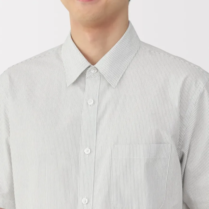 Men's Washed Broadcloth Short Sleeve Striped Shirt