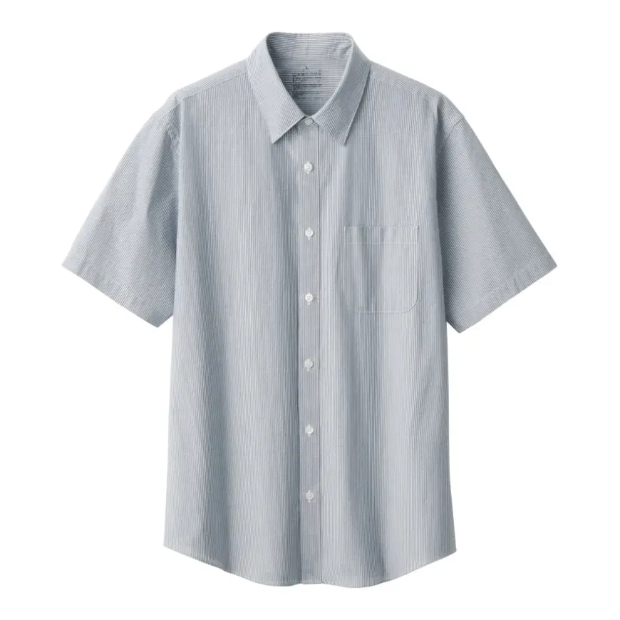 Men's Washed Broadcloth Short Sleeve Striped Shirt