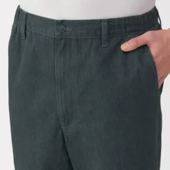 Men's Washed Denim Easy Pants - Black