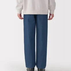 Men's Washed Denim Easy Pants - Navy