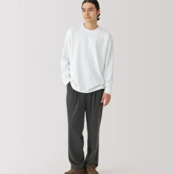 Men's Washed Heavy Weight Crew Neck Long Sleeve T-Shirt