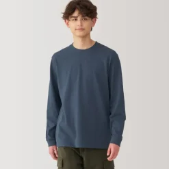 Men's Washed Heavy Weight Crew Neck Long Sleeve T-Shirt