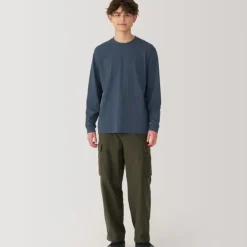 Men's Washed Heavy Weight Crew Neck Long Sleeve T-Shirt