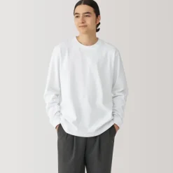 Men's Washed Heavy Weight Crew Neck Long Sleeve T-Shirt