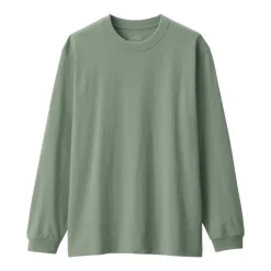 Men's Washed Heavy Weight Crew Neck Long Sleeve T-Shirt