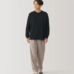Men's Washed Heavy Weight Crew Neck Long Sleeve T-Shirt